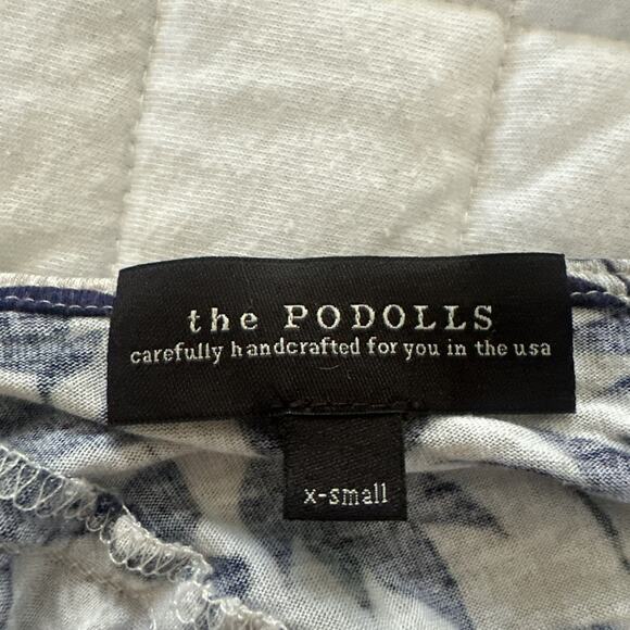 THE PODOLLS Womens Top XS Blue Floral Jersey Knit Casual Summer Relaxed Fit - Picture 7 of 10